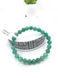 Emerald  Round Bracelet - 8 mm Size - Code #6  - Precious gemstone - Natural Emerald Bracelet - Length 7.5 Inch - Stretch Cord