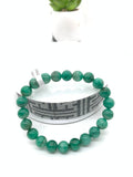 Emerald  Round Bracelet - 8 mm Size - Code #7  - Precious gemstone - Natural Emerald Bracelet - Length 7.5 Inch - Stretch Cord