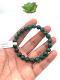 Emerald  Round Bracelet - 8 mm Size - Code #3  - Precious gemstone - Natural Emerald Bracelet - Length 7.5 Inch - Stretch Cord