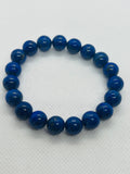 Lapis 10 MM Bracelet , Beautiful Blue Bracelet, Natural Lapis Round Beaded Bracelet , Gemstone beads Code #1