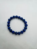 Lapis 10 MM Bracelet , Beautiful Blue Bracelet, Natural Lapis Round Beaded Bracelet , Gemstone beads Code #1