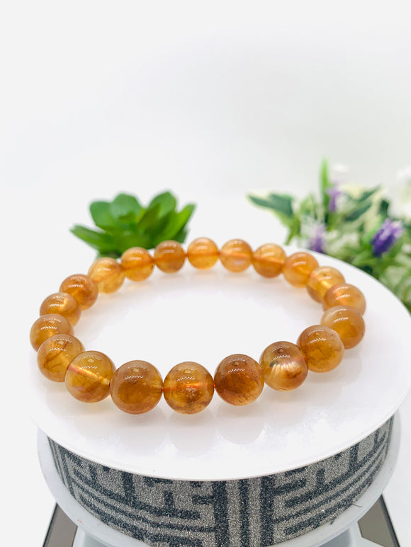 Andesine Bracelet  Code# A9 - Size 10 mm - AAA Quality length 7.5 Inch Origin Tibet - Natural Andesine Round Bracelet