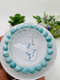 Larimar Bracelet 9 mm size Code# C6 • AAA Quality • Origin Dominican Republic • Natural Larimar Round bracelet- Length 7 Inch