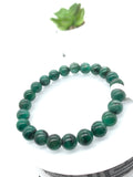 Emerald  Round Bracelet - 8 mm Size - Code #2  - Precious gemstone - Natural Emerald Bracelet - Length 7.5 Inch - Stretch Cord