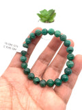 Emerald  Round Bracelet - 8 mm Size - Code #2  - Precious gemstone - Natural Emerald Bracelet - Length 7.5 Inch - Stretch Cord