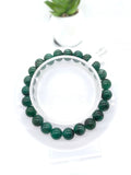 Emerald  Round Bracelet - 8 mm Size - Code #2  - Precious gemstone - Natural Emerald Bracelet - Length 7.5 Inch - Stretch Cord