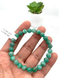 Emerald  Round Bracelet - 8 mm Size - Code #6  - Precious gemstone - Natural Emerald Bracelet - Length 7.5 Inch - Stretch Cord