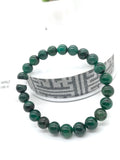 Emerald  Round Bracelet - 8 mm Size - Code #3  - Precious gemstone - Natural Emerald Bracelet - Length 7.5 Inch - Stretch Cord