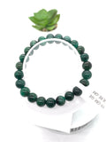 Emerald  Round Bracelet - 8 mm Size - Code #3  - Precious gemstone - Natural Emerald Bracelet - Length 7.5 Inch - Stretch Cord