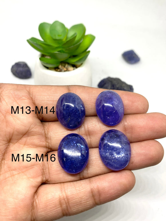 Tanzanite  Cabochon - Code # M13 to M16 - AAA Quality - Natural Tanzanite Cabochon - Tanzanite Loose Stone - Tanzanite Cabs