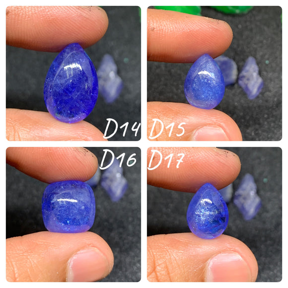 Tanzanite Cabochon - Code # D14 to D17 - AAA+ Quality - Natural Tanzanite Cabochon - Tanzanite Loose Stone - Tanzanite Cabs