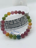 Tourmaline Bracelet 8 mm Size - Code# T5 - AAA Quality  Natural Multi Tourmaline - Length 7.5" - Watermelon  Tourmaline Beaded Bracelet