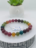 Tourmaline Bracelet 8 mm Size - Code# T6 - AAA Quality  Natural Multi Tourmaline - Length 7.5" - Watermelon  Tourmaline Beaded Bracelet