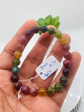 Tourmaline Bracelet 8 mm Size - Code# T7 - AAA Quality  Natural Multi Tourmaline - Length 7.5" - Watermelon  Tourmaline Beaded Bracelet