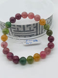 Tourmaline Bracelet 8.50 mm Size - Code# T9 - AAA Quality  Natural Multi Tourmaline - Length 7.5" - Watermelon  Tourmaline Beaded Bracelet