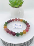 Tourmaline Bracelet 8.50 mm Size - Code# T9 - AAA Quality  Natural Multi Tourmaline - Length 7.5" - Watermelon  Tourmaline Beaded Bracelet