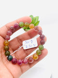 Tourmaline Bracelet 8.50 mm Size - Code# T10 - AAA Quality  Natural Multi Tourmaline - Length 7.5" - Watermelon  Tourmaline Beaded Bracelet