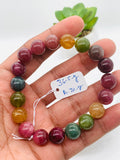 Tourmaline Bracelet 10 mm Size - Code# T13 - AAA Quality  Natural Multi Tourmaline - Length 7.5" - Watermelon  Tourmaline Beaded Bracelet