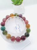 Tourmaline Bracelet 12 mm Size - Code# T25 - AAA Quality  Natural Multi Tourmaline - Length 7.5" - Watermelon  Tourmaline Beaded Bracelet
