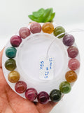 Tourmaline Bracelet 12 mm Size - Code# T25 - AAA Quality  Natural Multi Tourmaline - Length 7.5" - Watermelon  Tourmaline Beaded Bracelet