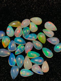 Ethiopian Opal Pear Cabochon 6x10 mm Size - Code # D1 - Pack of 5 Pieces  AAA+ Quality - Opal Cabochon - Ethiopian Opal Cabochon