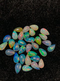 Ethiopian Opal Pear Cabochon 6x10 mm Size - Code # D1 - Pack of 5 Pieces  AAA+ Quality - Opal Cabochon - Ethiopian Opal Cabochon