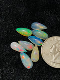 Ethiopian Opal Pear Cabochon 6x13 mm Size - Code # D5 - Pack of 8 Pieces AAA Quality - Opal Cabochon - Ethiopian Opal Cabochon