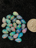 Ethiopian Opal Pear Cabochon 7x11 mm Size - Code # D6 - Pack of 2 Pieces AAA+ Quality - Opal Cabochon - Ethiopian Opal Cabochon