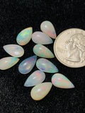 Ethiopian Opal Pear Cabochon 7x13 mm Size - Code # D17 - Pack of 2 Piece AA Quality - Opal Cabochon - Ethiopian Opal Cabochon