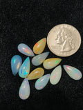 Ethiopian Opal Pear Cabochon 7x14-15 mm Size - Code # D14 - Pack of 1 Piece AA Quality - Opal Cabochon - Ethiopian Opal Cabochon