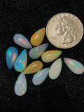 Ethiopian Opal Pear Cabochon 7x14-15 mm Size - Code # D14 - Pack of 1 Piece AA Quality - Opal Cabochon - Ethiopian Opal Cabochon