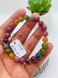 Tourmaline Bracelet 8 mm Size - Code# T3 - AAA Quality  Natural Multi Tourmaline - Length 7.5" - Watermelon  Tourmaline Beaded Bracelet