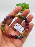 Tourmaline Bracelet 8 mm Size - Code# T4 - AAA Quality  Natural Multi Tourmaline - Length 7.5" - Watermelon  Tourmaline Beaded Bracelet