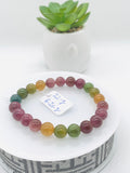 Tourmaline Bracelet 8.50 mm Size - Code# T10 - AAA Quality  Natural Multi Tourmaline - Length 7.5" - Watermelon  Tourmaline Beaded Bracelet