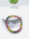 Tourmaline Bracelet 8.50 mm Size - Code# T10 - AAA Quality  Natural Multi Tourmaline - Length 7.5" - Watermelon  Tourmaline Beaded Bracelet