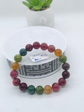 Tourmaline Bracelet 10 mm Size - Code# T13 - AAA Quality  Natural Multi Tourmaline - Length 7.5" - Watermelon  Tourmaline Beaded Bracelet