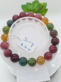 Tourmaline Bracelet 10 mm Size - Code# T13 - AAA Quality  Natural Multi Tourmaline - Length 7.5" - Watermelon  Tourmaline Beaded Bracelet