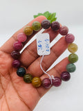 Tourmaline Bracelet 10 mm Size - Code# T15 - AAA Quality  Natural Multi Tourmaline - Length 7.5" - Watermelon  Tourmaline Beaded Bracelet