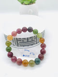 Tourmaline Bracelet 10 mm Size - Code# T16 - AAA Quality  Natural Multi Tourmaline - Length 7.5" - Watermelon  Tourmaline Beaded Bracelet