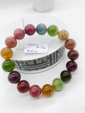 Tourmaline Bracelet 12 mm Size - Code# T26 - AAA Quality  Natural Multi Tourmaline - Length 7.5" - Watermelon  Tourmaline Beaded Bracelet