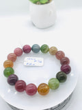 Tourmaline Bracelet 12 mm Size - Code# T26 - AAA Quality  Natural Multi Tourmaline - Length 7.5" - Watermelon  Tourmaline Beaded Bracelet