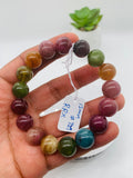 Tourmaline Bracelet 12 mm Size - Code# T29 - AAA Quality  Natural Multi Tourmaline - Length 7.5" - Watermelon  Tourmaline Beaded Bracelet