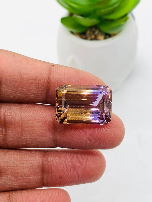 Ametrine Faceted Octagon 20x14 mm size • Code #A1 -  AAA Quality • Natural Ametrine Emerald Cut -  Weight 24.65  Ct