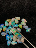 Ethiopian Opal Pear Cabochon 6x10 mm Size - Code # D1 - Pack of 5 Pieces  AAA+ Quality - Opal Cabochon - Ethiopian Opal Cabochon