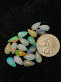 Ethiopian Opal Pear Cabochon 6x12 mm Size - Code # D3 - Pack of 2 Pieces  AAA Quality - Opal Cabochon - Ethiopian Opal Cabochon