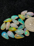 Ethiopian Opal Pear Cabochon 6x12 mm Size - Code # D3 - Pack of 2 Pieces  AAA Quality - Opal Cabochon - Ethiopian Opal Cabochon