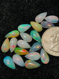 Ethiopian Opal Pear Cabochon 6x12 mm Size - Code # D3 - Pack of 2 Pieces  AAA Quality - Opal Cabochon - Ethiopian Opal Cabochon