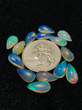 Ethiopian Opal Pear Cabochon 6x12 mm Size - Code # D4 - Pack of 2 Pieces  AAAA Quality - Opal Cabochon - Ethiopian Opal Cabochon