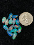 Ethiopian Opal Pear Cabochon 6x12 mm Size - Code # D4 - Pack of 2 Pieces  AAAA Quality - Opal Cabochon - Ethiopian Opal Cabochon