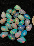 Ethiopian Opal Pear Cabochon 7x11 mm Size - Code # D6 - Pack of 2 Pieces AAA+ Quality - Opal Cabochon - Ethiopian Opal Cabochon